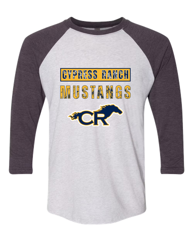 Cypress Ranch Mustangs Mascot #9 Women's Baseball T-Shirt