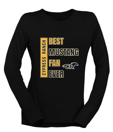 Cypress Ranch Mustangs Best Mustang Fan Women's LS T-Shirt