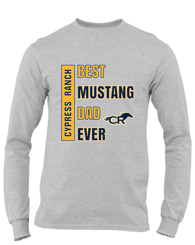 Cypress Ranch Mustangs Best Mustang Dad Men's LS T-Shirt