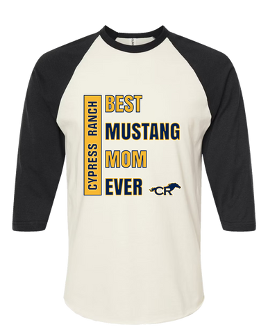 Cypress Ranch Mustangs Best Mustang Mom Women's Baseball T-Shirt