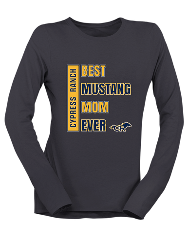 Cypress Ranch Mustangs Best Mustang Mom Women's LS T-Shirt