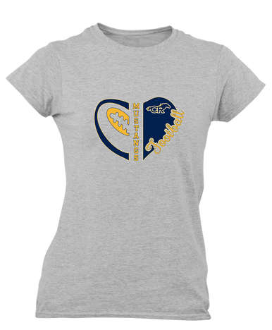 Cypress Ranch Mustangs Heart Football Women's SS T-Shirt