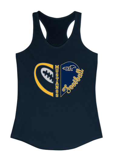 Cypress Ranch Mustangs Heart Football Women's Tank Top