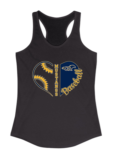 Cypress Ranch Mustangs Heart Baseball Women's Tank Top