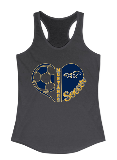 Cypress Ranch Mustangs Heart Soccer Women's Tank Top