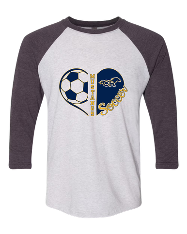 Cypress Ranch Mustangs Heart Soccer Women's Baseball T-Shirt