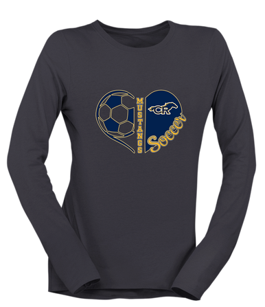 Cypress Ranch Mustangs Heart Soccer Women's Premium LS T-Shirt
