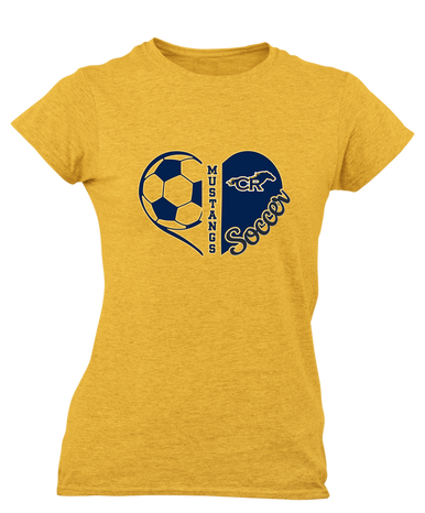 Cypress Ranch Mustangs Heart Soccer Women's Premium SS T-Shirt