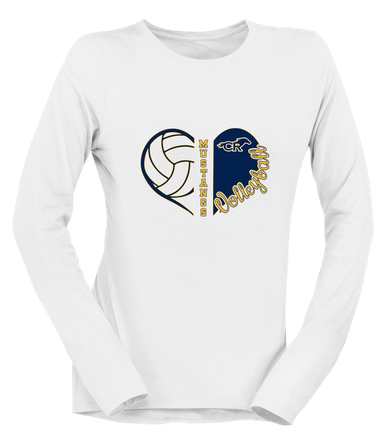 Cypress Ranch Mustangs Heart Volleyball Women's Premium LS T-Shirt