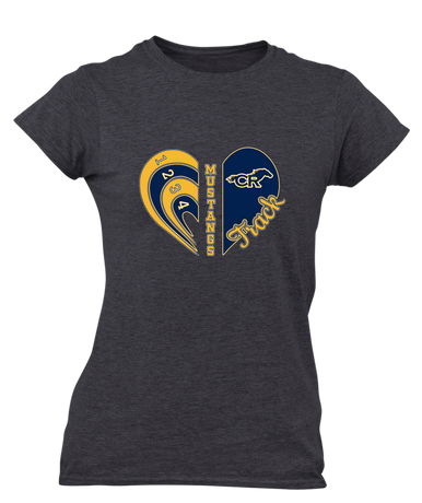 Cypress Ranch Mustangs Heart Track Women's SS T-Shirt