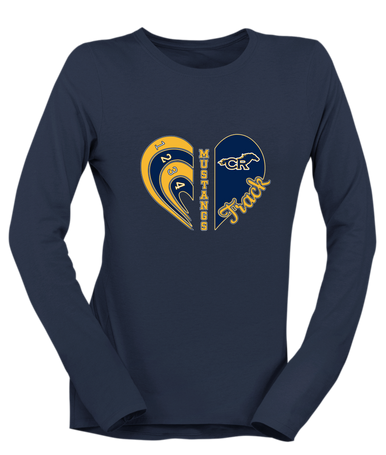 Cypress Ranch Mustangs Heart Track Women's Premium LS T-Shirt