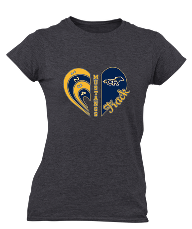Cypress Ranch Mustangs Heart Track Women's Premium SS T-Shirt