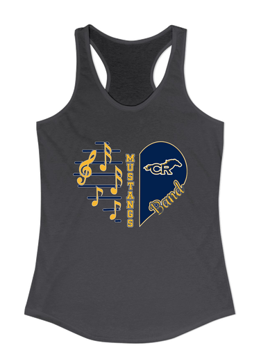 Cypress Ranch Mustangs Heart Band Women's Tank Top