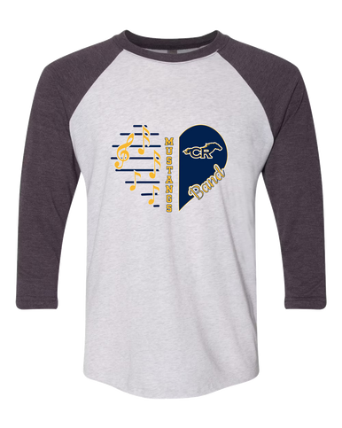 Cypress Ranch Mustangs Heart Band Women's Baseball T-Shirt