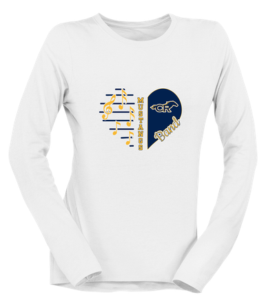 Cypress Ranch Mustangs Heart Band Women's LS T-Shirt