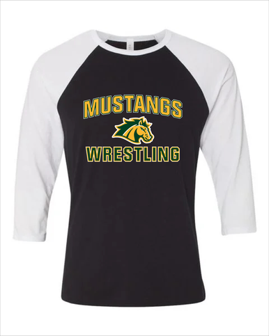 San Marin Mustangs Wrestling Men's Baseball T-Shirt