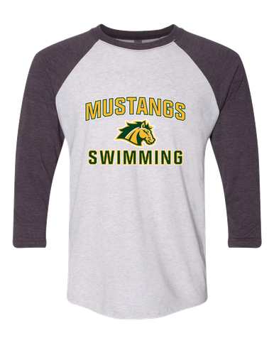 San Marin Mustangs Swimming Men's Baseball T-Shirt
