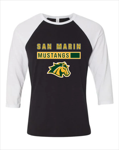 San Marin Mustangs Mascot #7 Men's Baseball T-Shirt