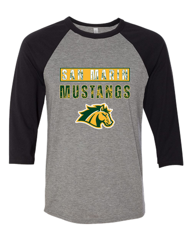 San Marin Mustangs Mascot #9 Men's Baseball T-Shirt