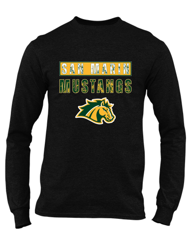 San Marin Mustangs Mascot #9 Men's LS T-Shirt