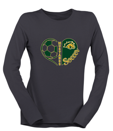 San Marin Mustangs Heart Soccer Women's Premium LS T-Shirt