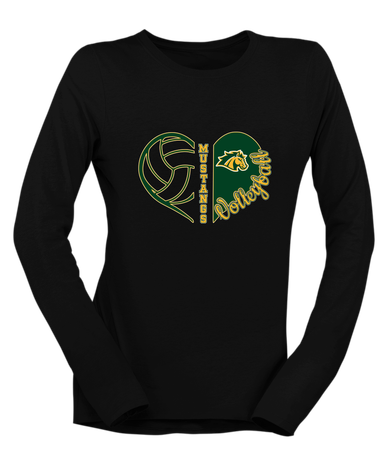 San Marin Mustangs Heart Volleyball Women's LS T-Shirt