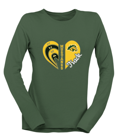 San Marin Mustangs Heart Track Women's Premium LS T-Shirt