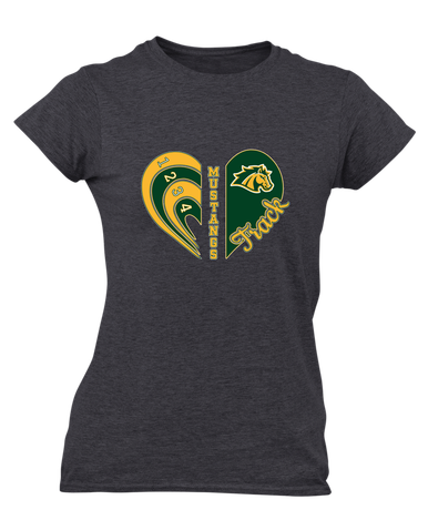 San Marin Mustangs Heart Track Women's SS T-Shirt