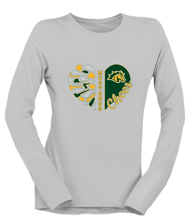 San Marin Mustangs Heart Cheer Women's LS T-Shirt