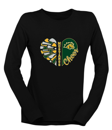 San Marin Mustangs Heart Cheer Women's Premium LS T-Shirt