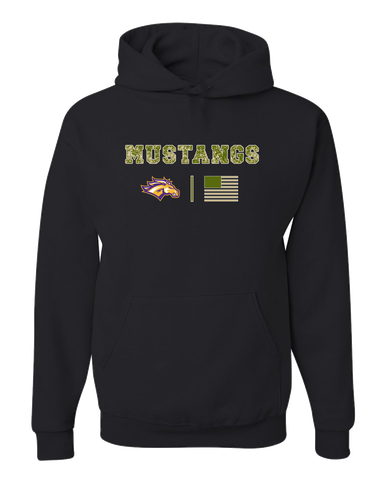 Rolling Meadows Mustangs Camo Flag Men's Premium Hoodie
