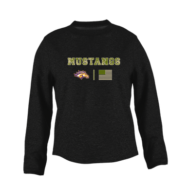 Rolling Meadows Mustangs Camo Flag Women's Sweatshirt
