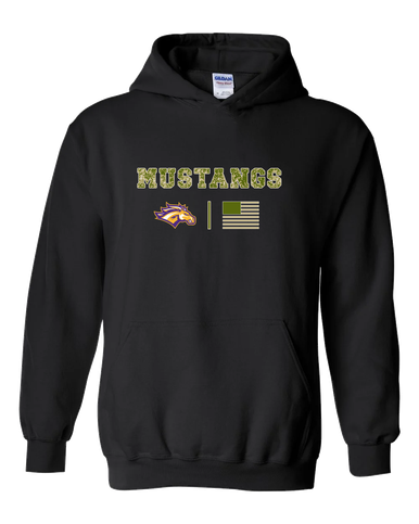 Rolling Meadows Mustangs Camo Flag Men's Hoodie