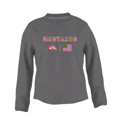 Rolling Meadows Mustangs Pink Camo Flag Women's Sweatshirt