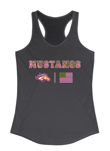 Rolling Meadows Mustangs Pink Camo Flag Women's Tank Top