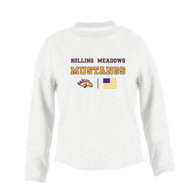 Rolling Meadows Mustangs Spirit Flag Women's Sweatshirt