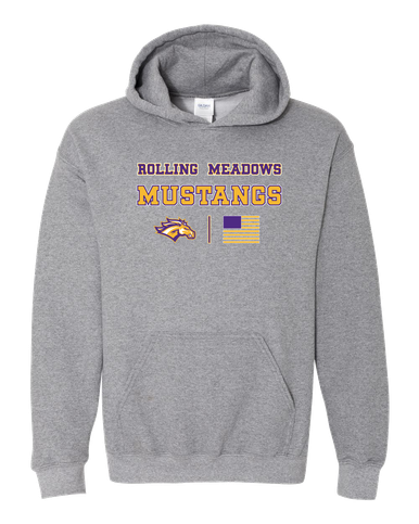 Rolling Meadows Mustangs Spirit Flag Men's Hoodie