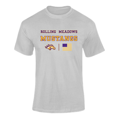 Rolling Meadows Mustangs Spirit Flag Men's Premium SS T-Shirt
