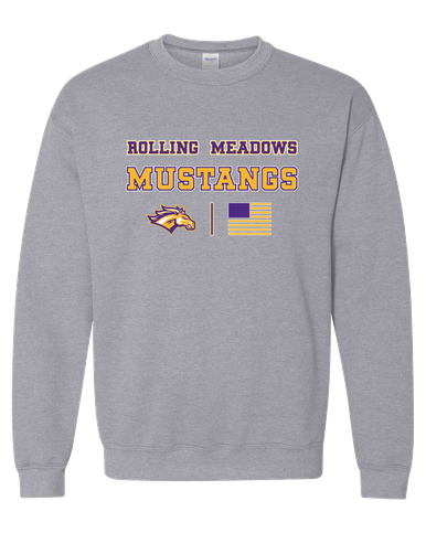 Rolling Meadows Mustangs Spirit Flag Men's Sweatshirt