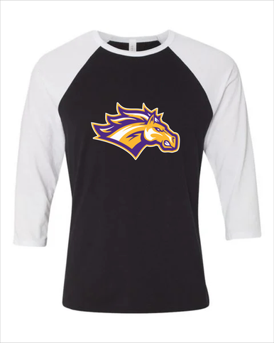 Rolling Meadows Mustangs Mascot #1 Women's Baseball T-Shirt