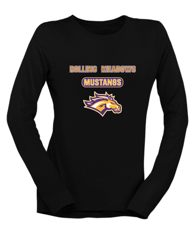 Rolling Meadows Mustangs Mascot #3 Women's LS T-Shirt