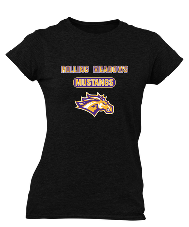 Rolling Meadows Mustangs Mascot #3 Women's Premium SS T-Shirt