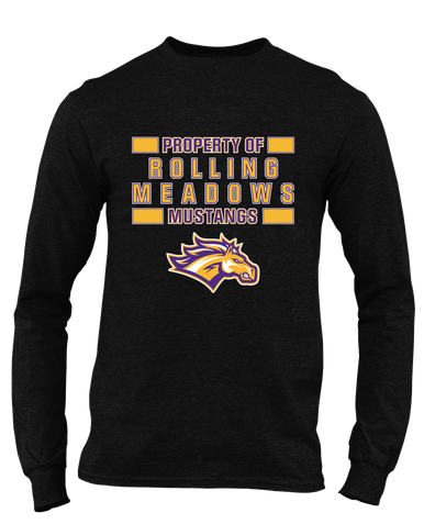 Rolling Meadows Mustangs Property Of Men's LS T-Shirt