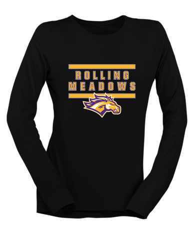Rolling Meadows Mustangs Mascot #4 Women's Premium LS T-Shirt