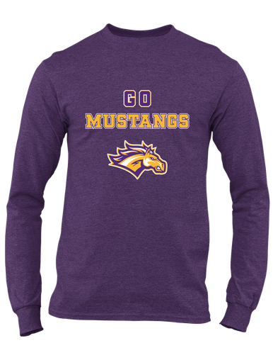 Rolling Meadows Mustangs Go Team Men's LS T-Shirt