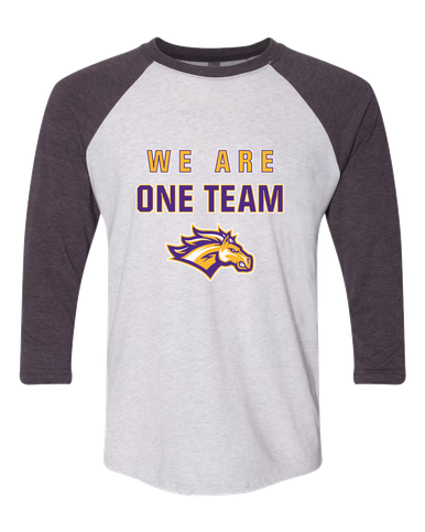 Rolling Meadows Mustangs We Are One Team Women's Baseball T-Shirt