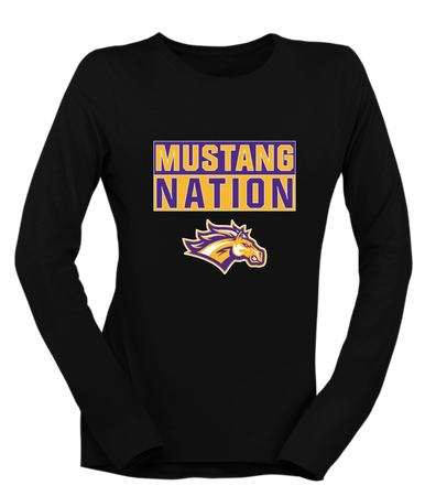 Rolling Meadows Mustangs Nation #1 Women's Premium LS T-Shirt