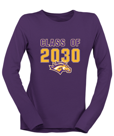 Rolling Meadows Mustangs Class of 2030 Women's LS T-Shirt