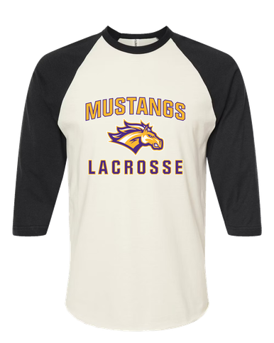 Rolling Meadows Mustangs Lacrosse Women's Baseball T-Shirt