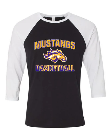 Rolling Meadows Mustangs Basketball #1 Women's Baseball T-Shirt